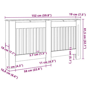 Καπάκι Καλοριφέρ 2 pcs Μαύρο 152 x 19 x 81,5 cm - Pakobazaar