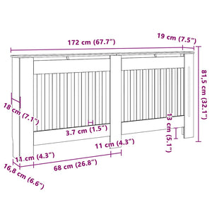 Καπάκι Καλοριφέρ 2 pcs Μαύρο 172 x 19 x 81,5 cm - Pakobazaar