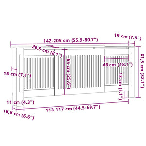 Καπάκι Καλοριφέρ 2 τμχ. Λευκό 205 x 20,5 x 81,5 εκ.