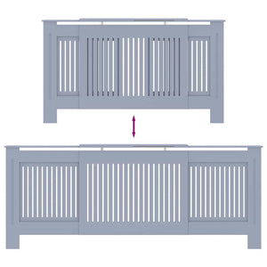 Καπάκι Καλοριφέρ 2 pcs Γκρι 205 x 20,5 x 81,5 εκ. - Pakobazaar