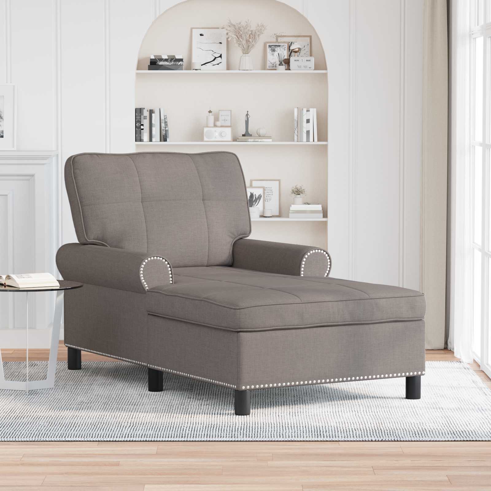 Χαλάρωση με μαξιλάρι Taupe 91 x 157 x 91 εκ. ύφασμα - Pakobazaar