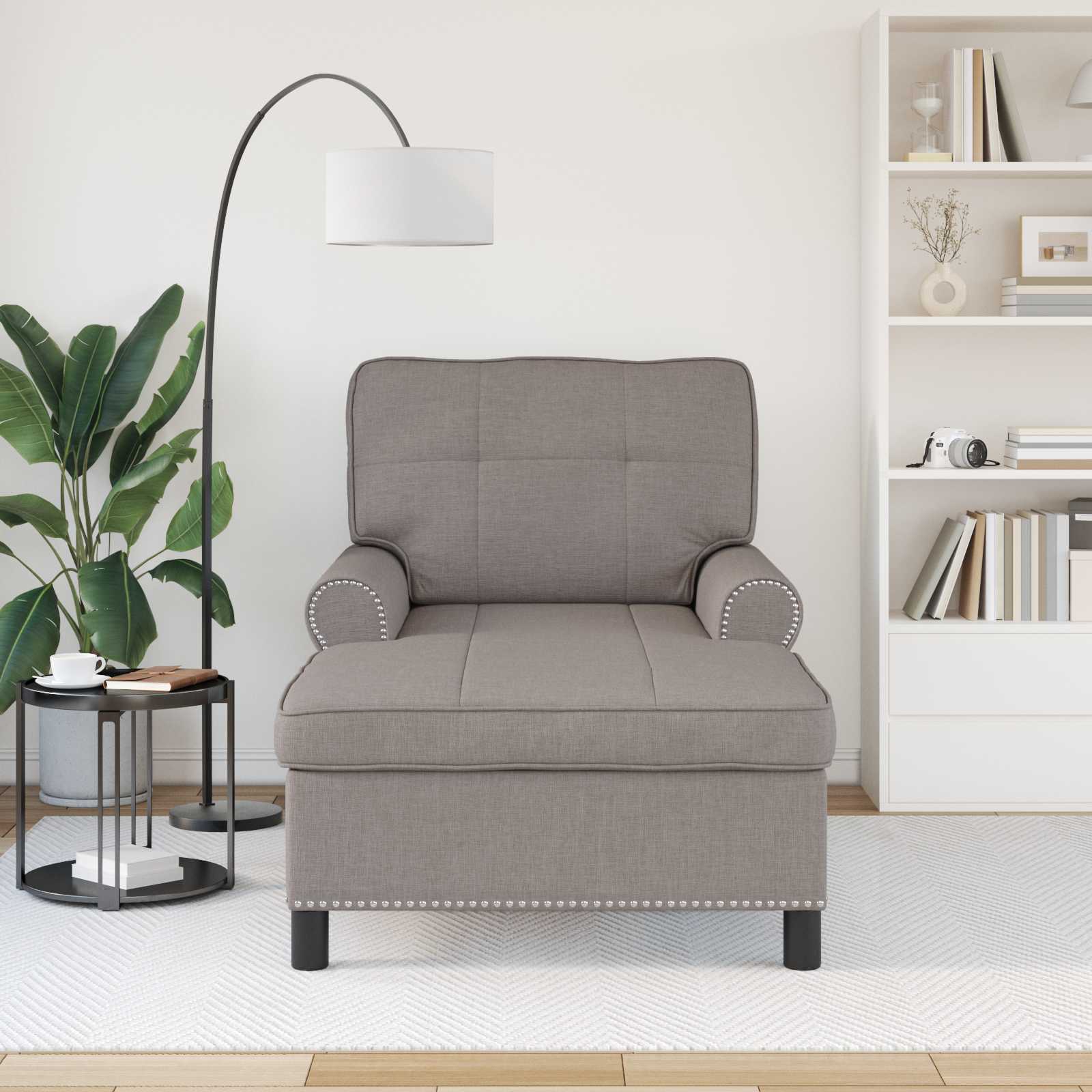 Χαλάρωση με μαξιλάρι Taupe 91 x 157 x 91 εκ. ύφασμα - Pakobazaar