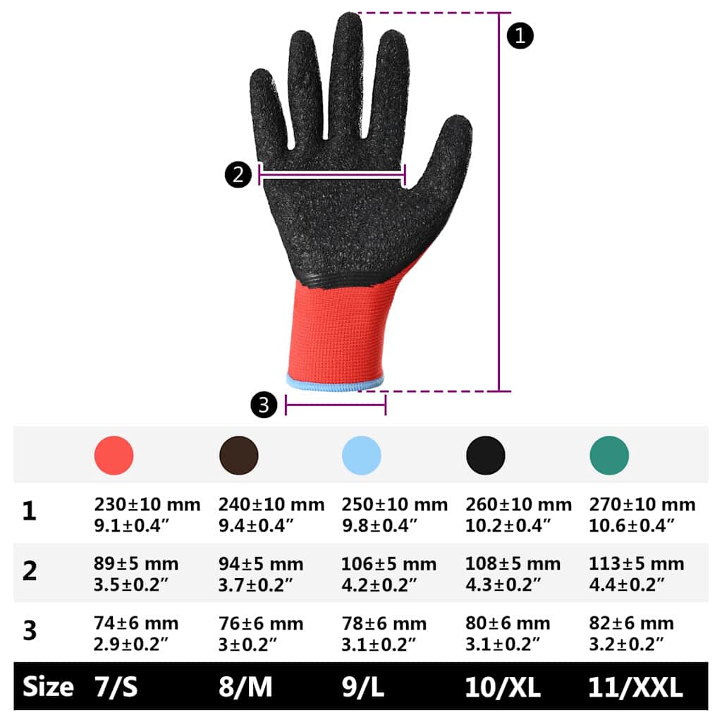 Γάντια Εργασίας 24 pcs Κόκκινο και Μαύρο 9 / l - Pakobazaar