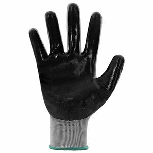 Γάντια Εργασίας 12 pcs Γκρι και Μαύρο 11 / XXL Πολυεστέρας - Pakobazaar