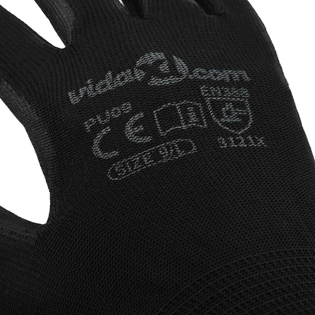 Γάντια Εργασίας 24 pcs Μαύρο 9 / l Πολυεστέρας - Pakobazaar