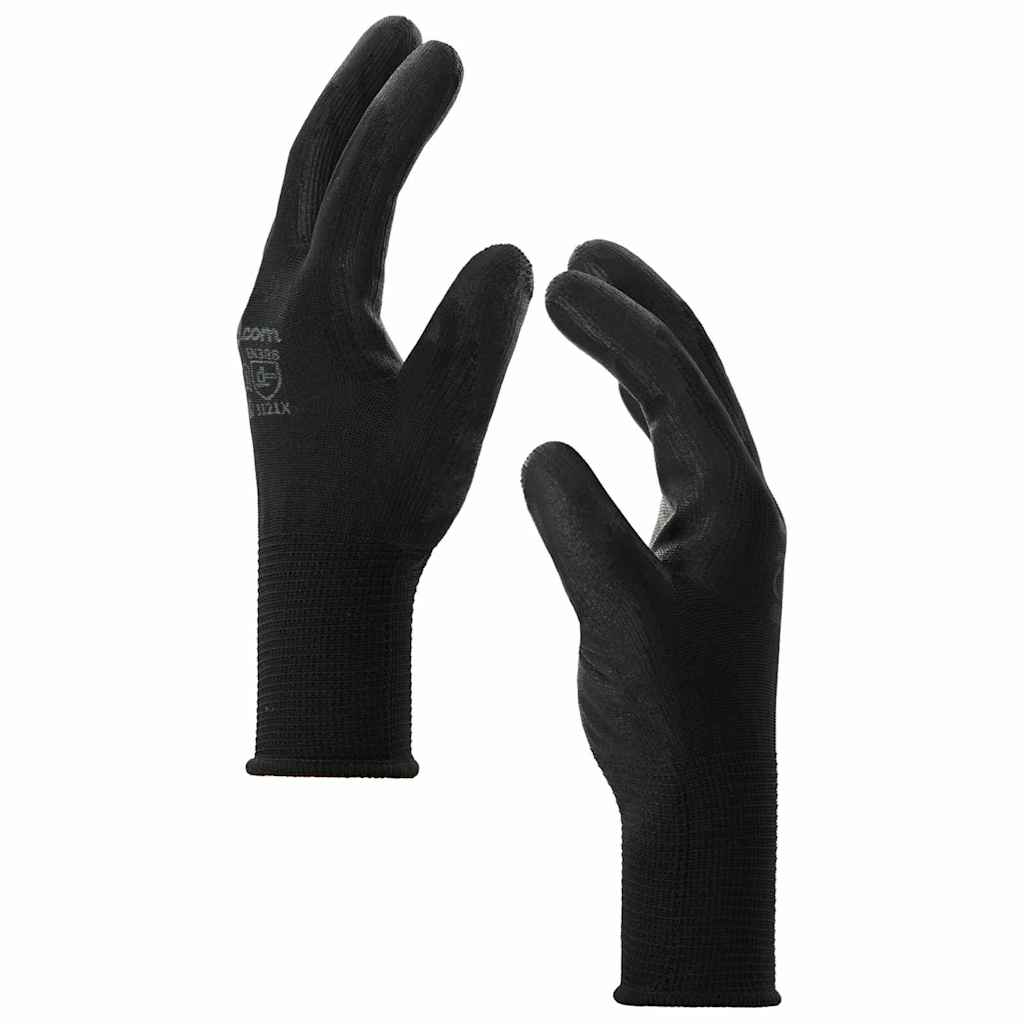 Γάντια Εργασίας 12 pcs Μαύρο 10 / xl Πολυεστέρας - Pakobazaar