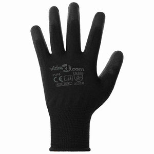 Γάντια Εργασίας 24 pcs Μαύρο 10 / xl Πολυεστέρας - Pakobazaar