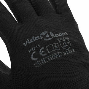 Γάντια Εργασίας 12 pcs Μαύρο 11 / XXL Πολυεστέρας - Pakobazaar