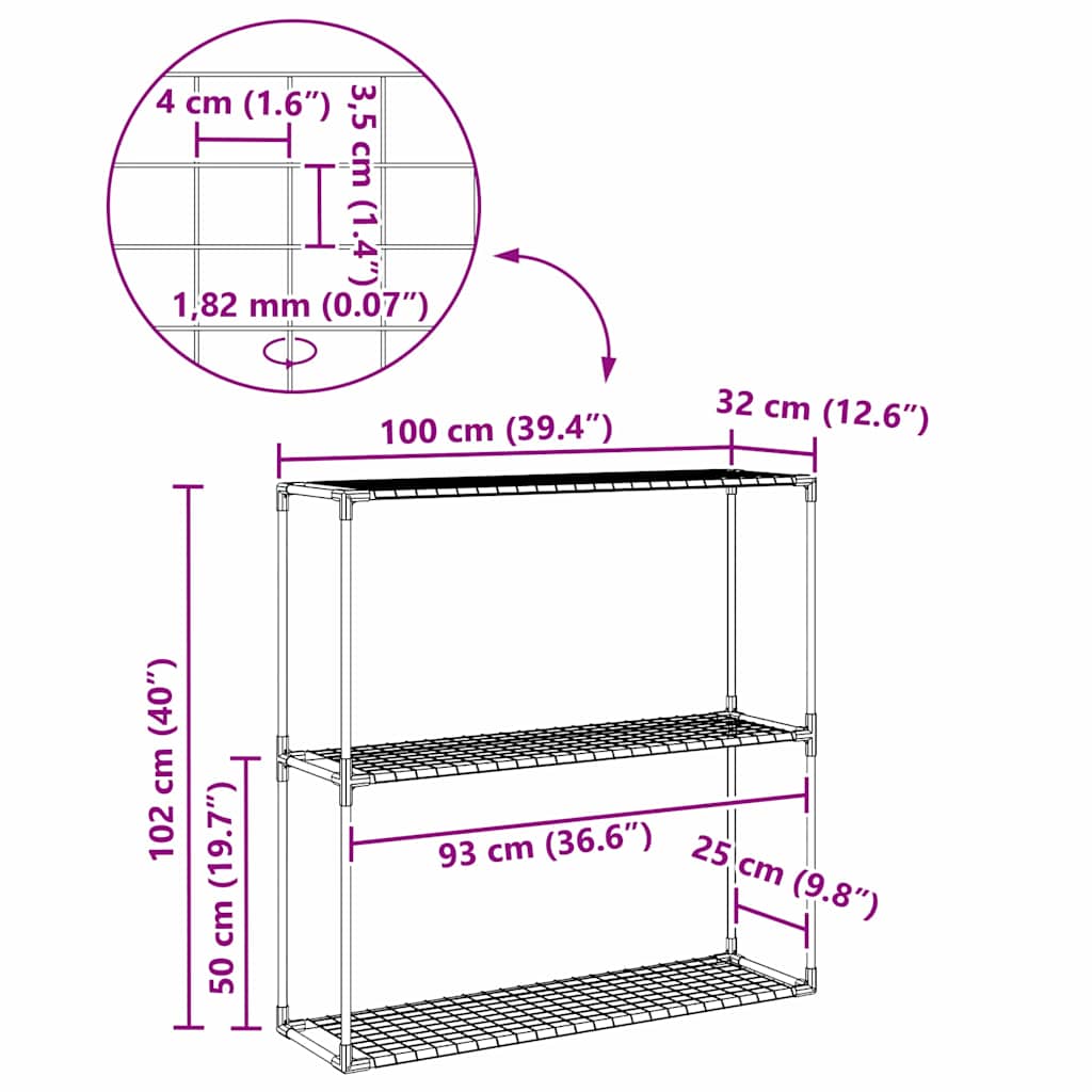 Ράφι φυτών 3 επιπέδων Μαύρο 100 x 32 x 102 εκ. Ατσάλι