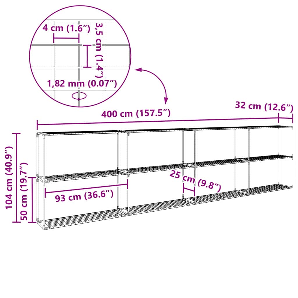 Ράφι φυτών 3 επιπέδων Μαύρο 400 x 32 x 104 εκ. Ατσάλι