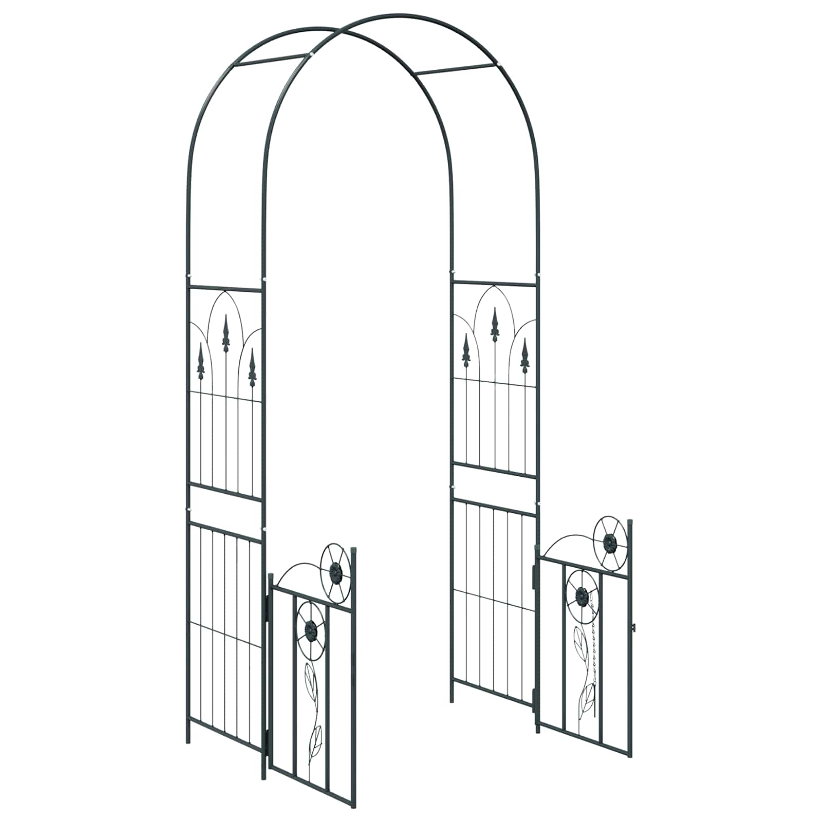 Κήπος Αψίδα με κλειδαριά Μαύρο 102 x 50 x 218 εκ.