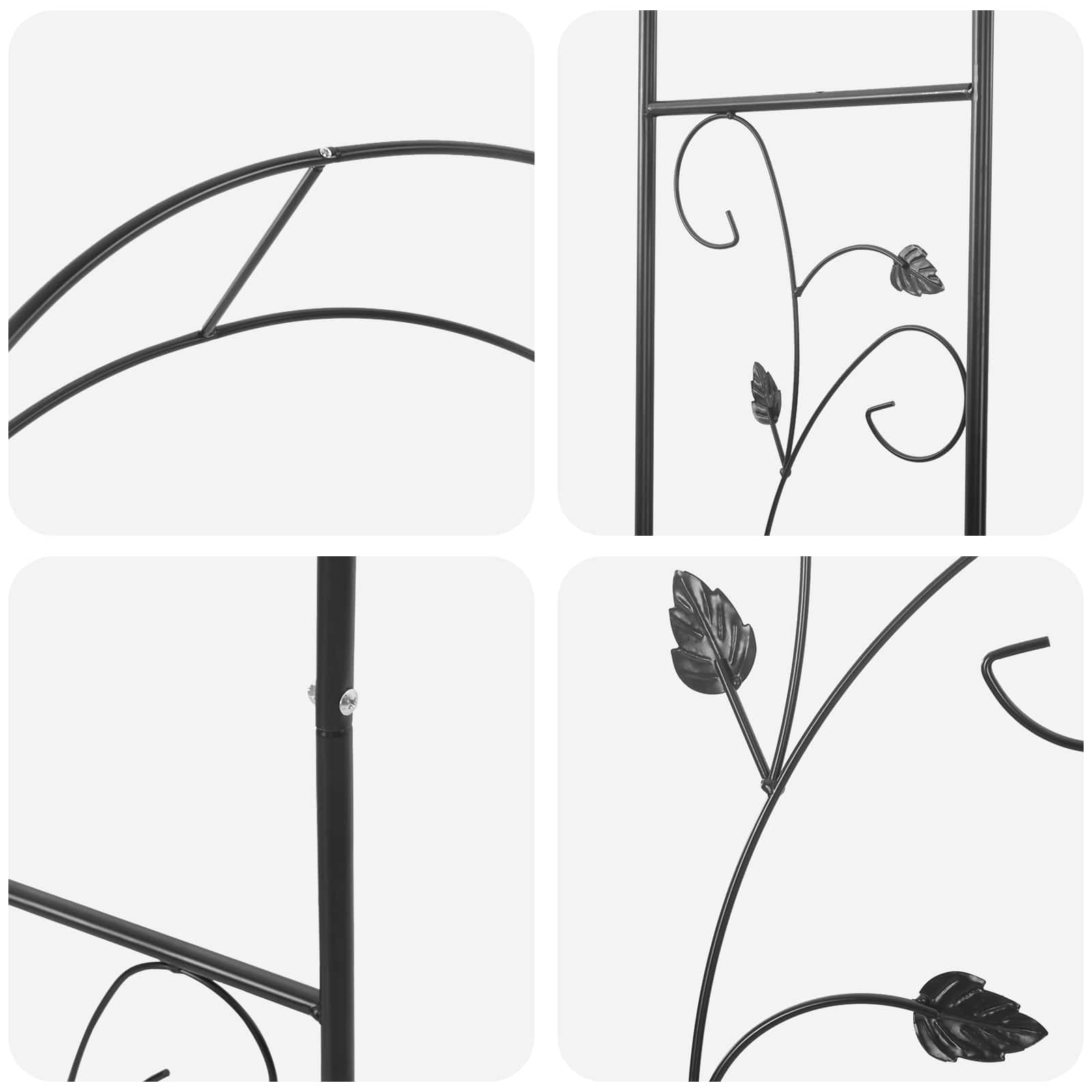 Κήπος Αψίδα Floral Μαύρο 115 x 37 x 231 εκ. - Pakobazaar