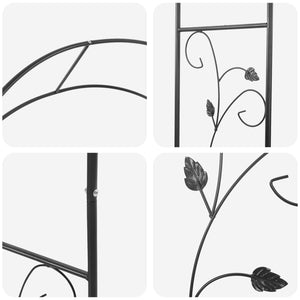 Κήπος Αψίδα Floral Μαύρο 115 x 37 x 231 εκ. - Pakobazaar