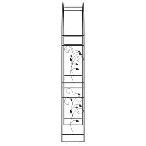 Κήπος Αψίδα Floral Μαύρο 115 x 37 x 231 εκ. - Pakobazaar