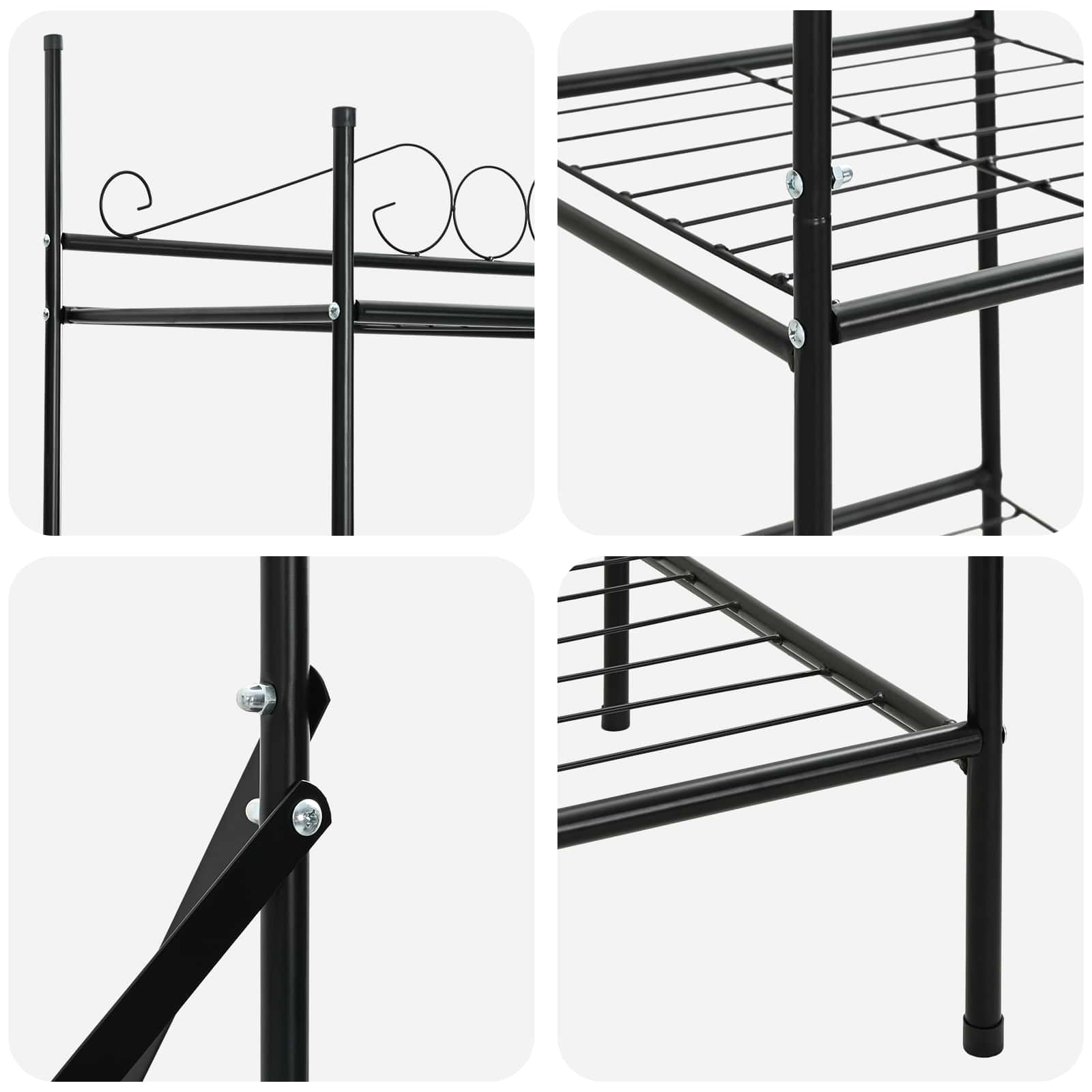 Ανοιχτή Ντουλάπα με ράφι Μαύρο 104,5 x 45 x 172 εκ. Ατσάλι - Pakobazaar