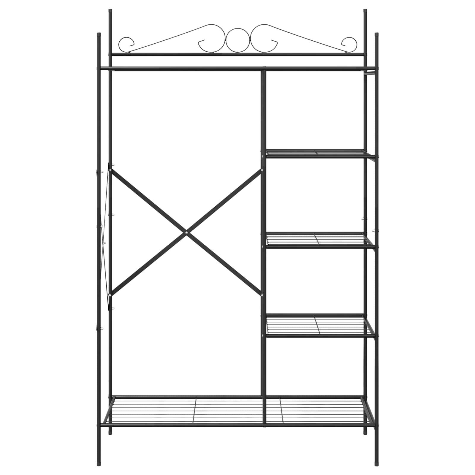 Ανοιχτή Ντουλάπα με ράφι Μαύρο 104,5 x 45 x 172 εκ. Ατσάλι - Pakobazaar