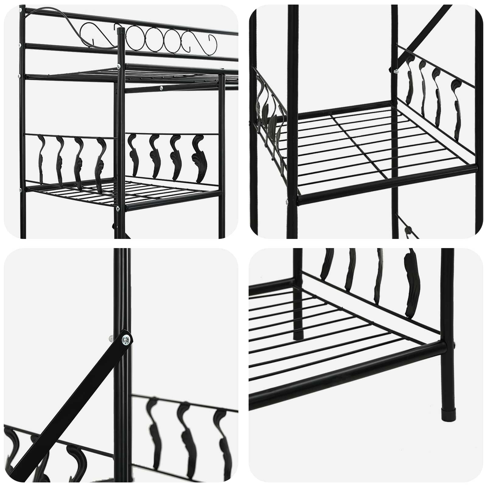 Ανοιχτή Ντουλάπα με ράφι Μαύρο 101 x 43 x 188 εκ. Ατσάλι - Pakobazaar