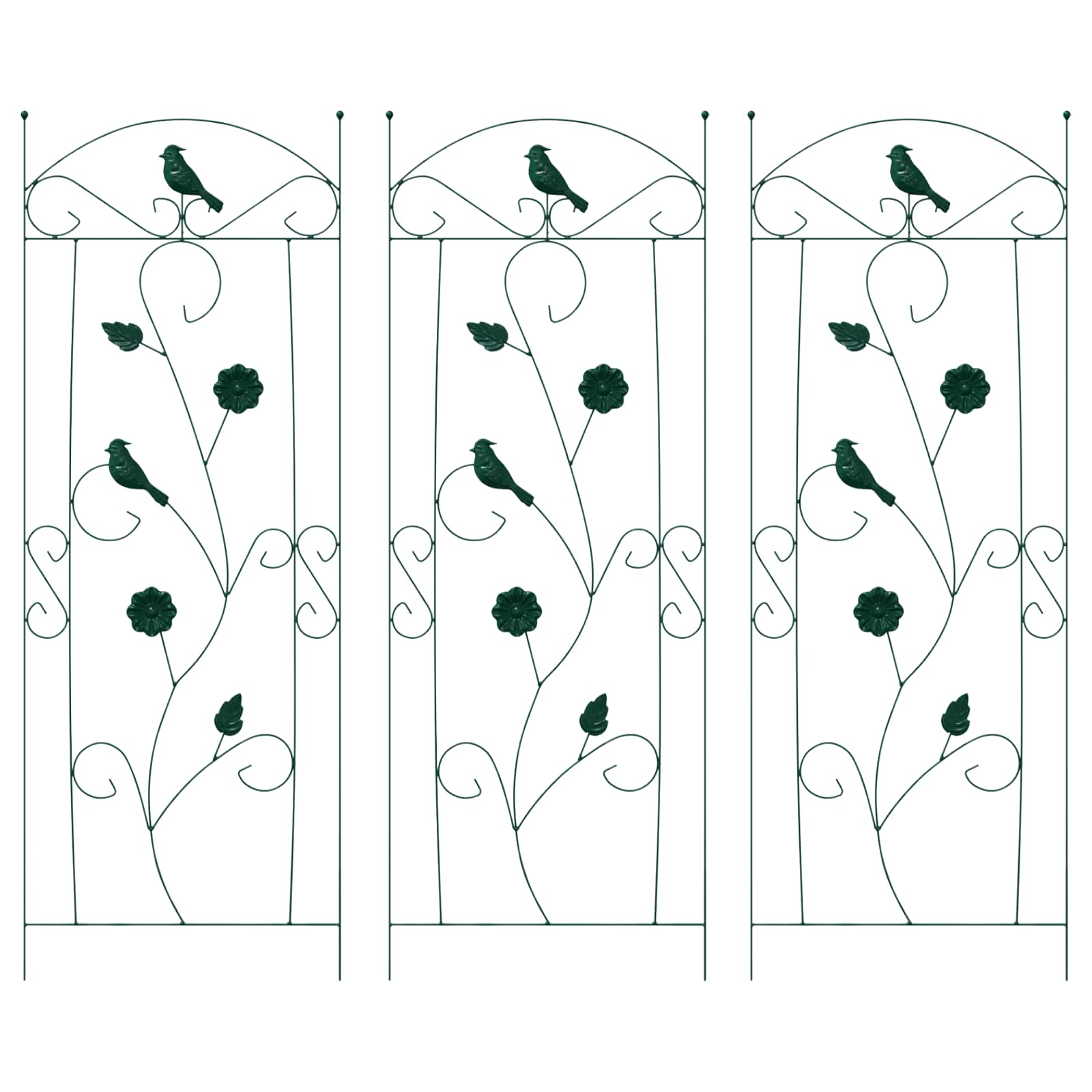 Φράχτης Κήπου 3 pcs Πράσινο 110 x 40 cm Ατσάλι - Pakobazaar