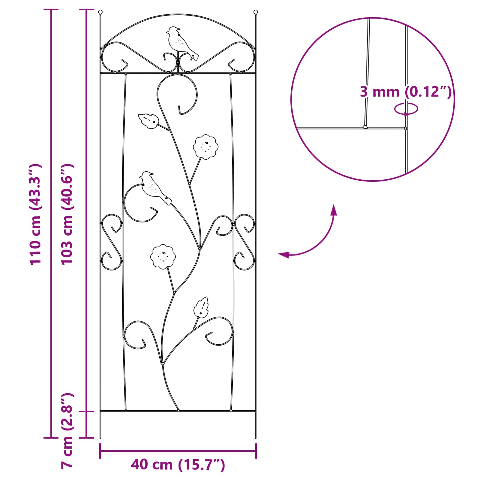 Φράχτης Κήπου 3 pcs Πράσινο 110 x 40 cm Ατσάλι - Pakobazaar