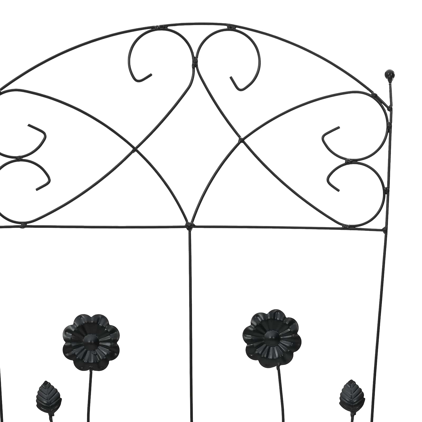 Φράχτης Κήπου 3 pcs Μαύρο 110,5 x 42,5 εκ Ατσάλι - Pakobazaar