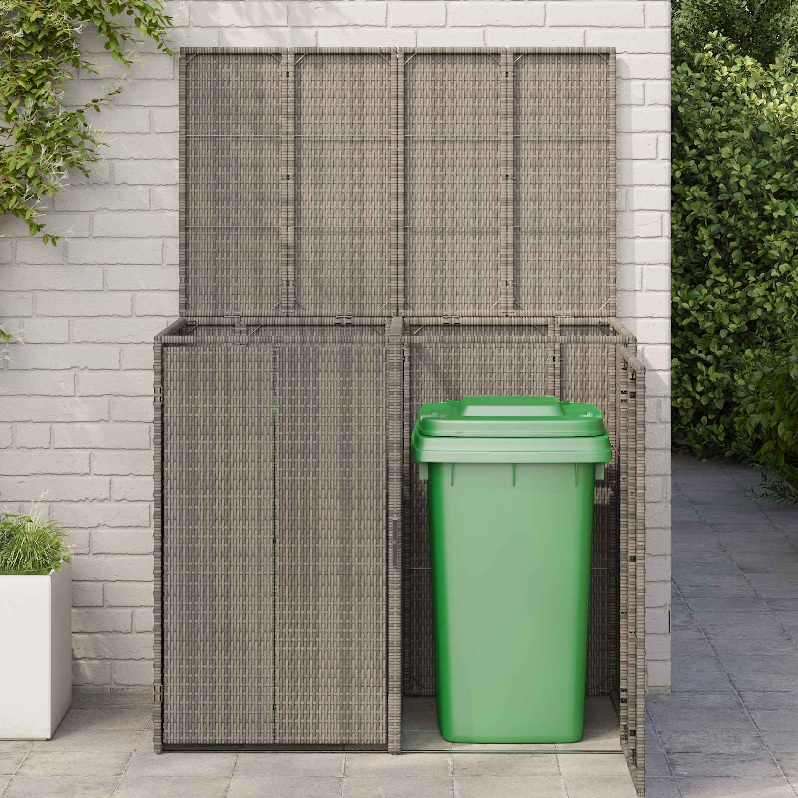 Κουτί Κάδου Σκύλου 2 pcs Γκρι 130 x 80 x 115 εκ. Πολυαιθυλένιο
