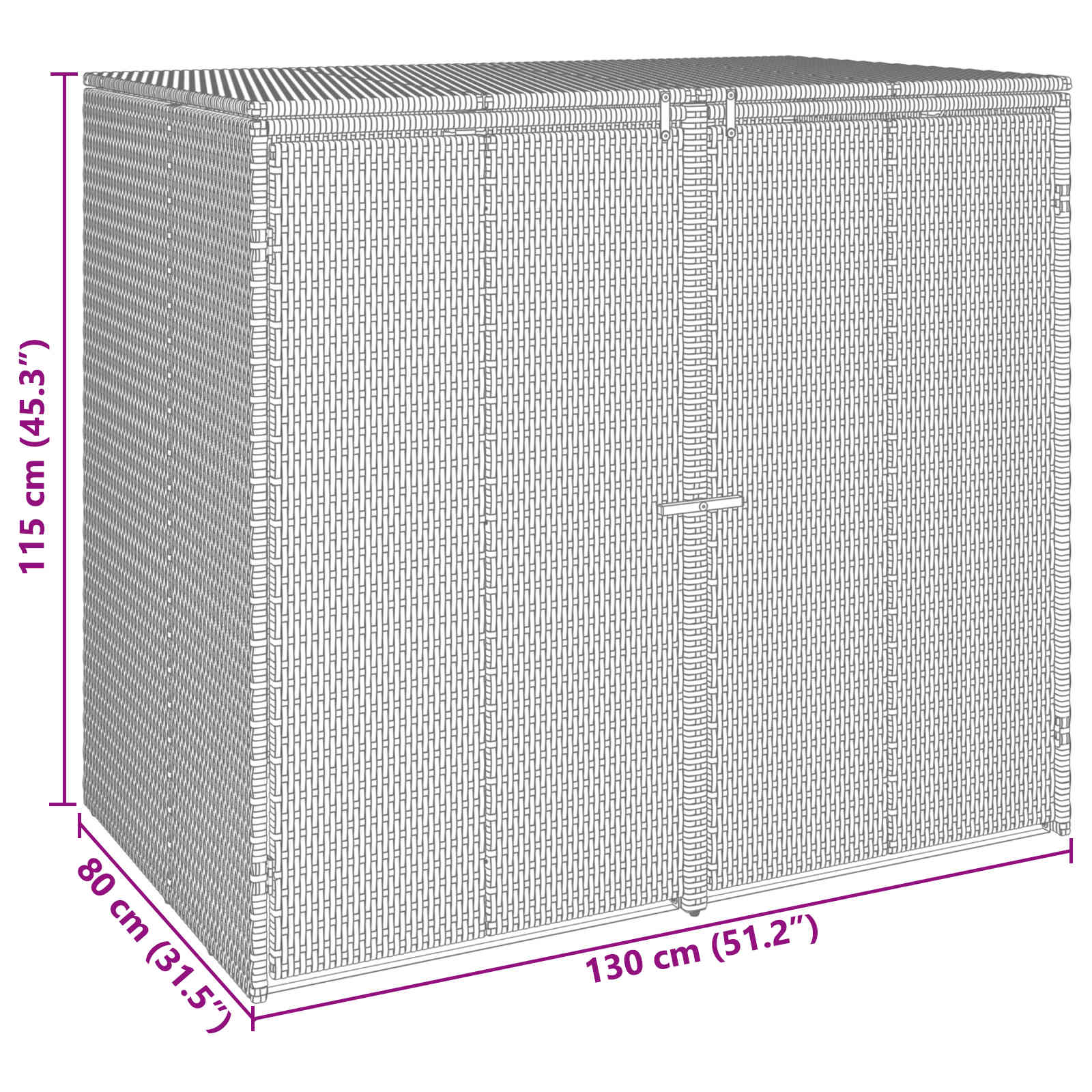 Κουτί Κάδου Σκύλου 2 pcs Γκρι 130 x 80 x 115 εκ. Πολυαιθυλένιο