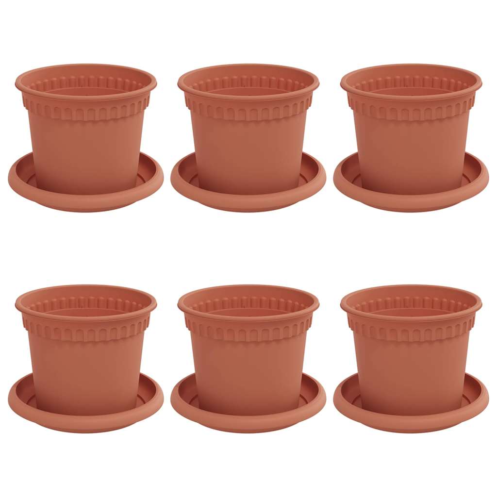 Γλάστρες φυτών 6 pcs Κεραμιδί Ø 12,5 x 10 εκ Πλαστικό - Pakobazaar