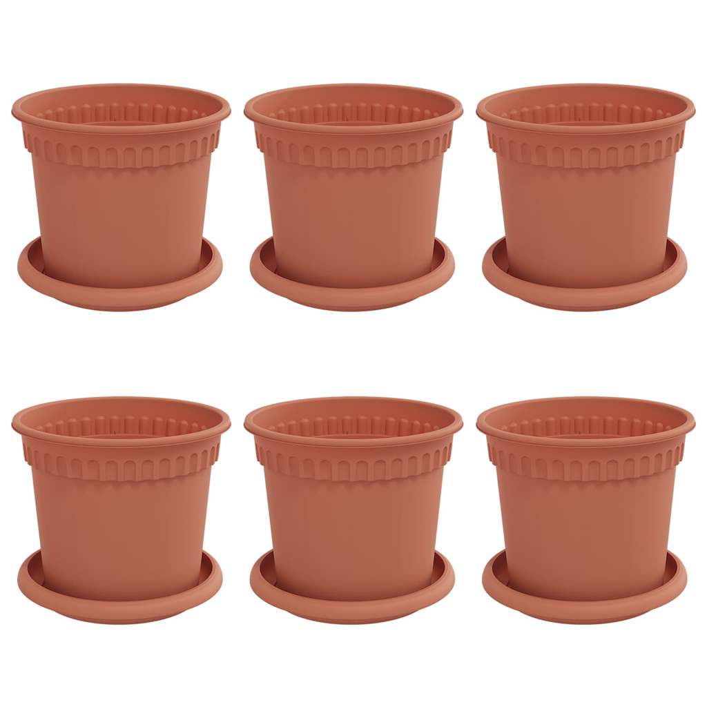 Γλάστρες φυτών 6 pcs Κεραμιδί Ø 15 x 12 cm Πλαστικό - Pakobazaar