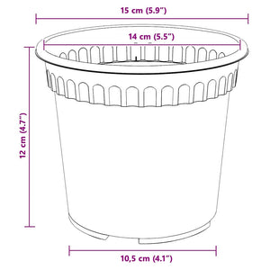 Γλάστρες φυτών 6 pcs Κεραμιδί Ø 15 x 12 cm Πλαστικό - Pakobazaar