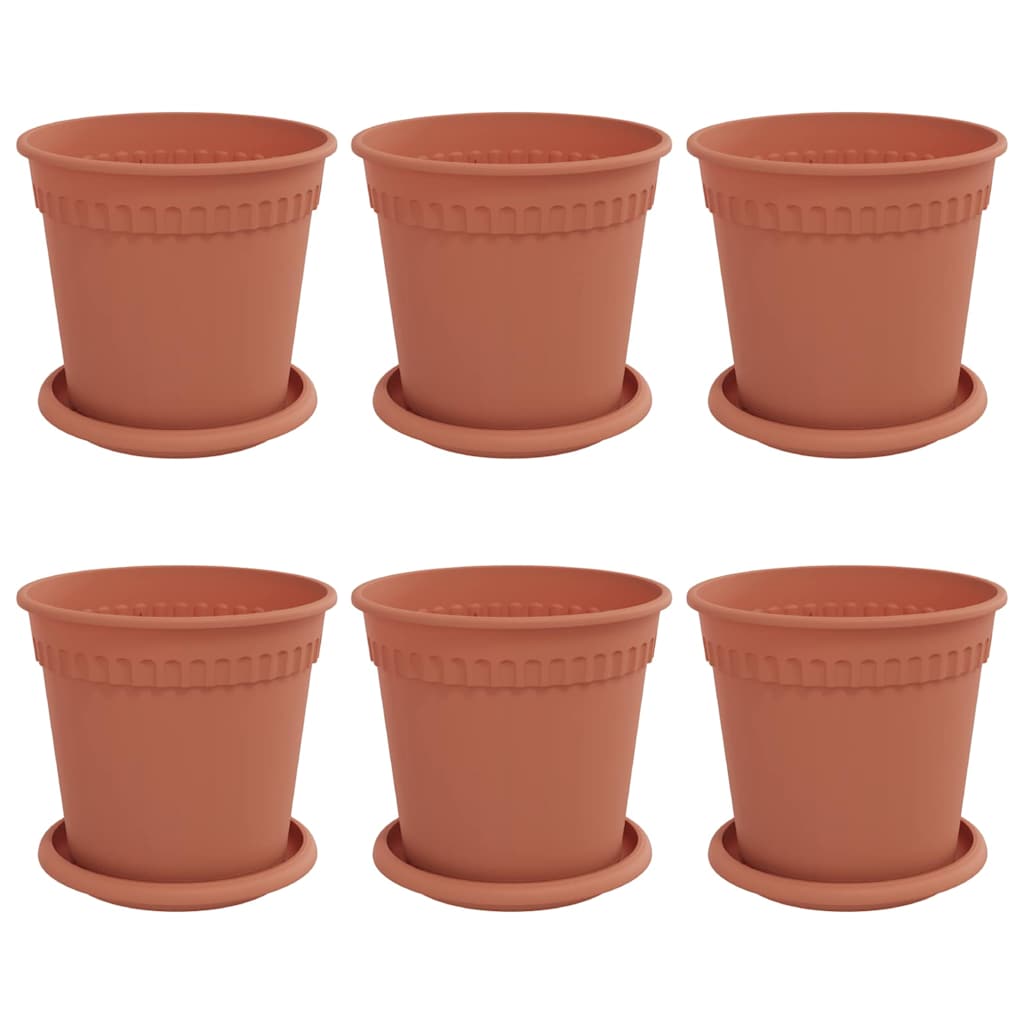 Γλάστρες φυτών 6 pcs Κεραμιδί Ø 17 x 14 εκ Πλαστικό