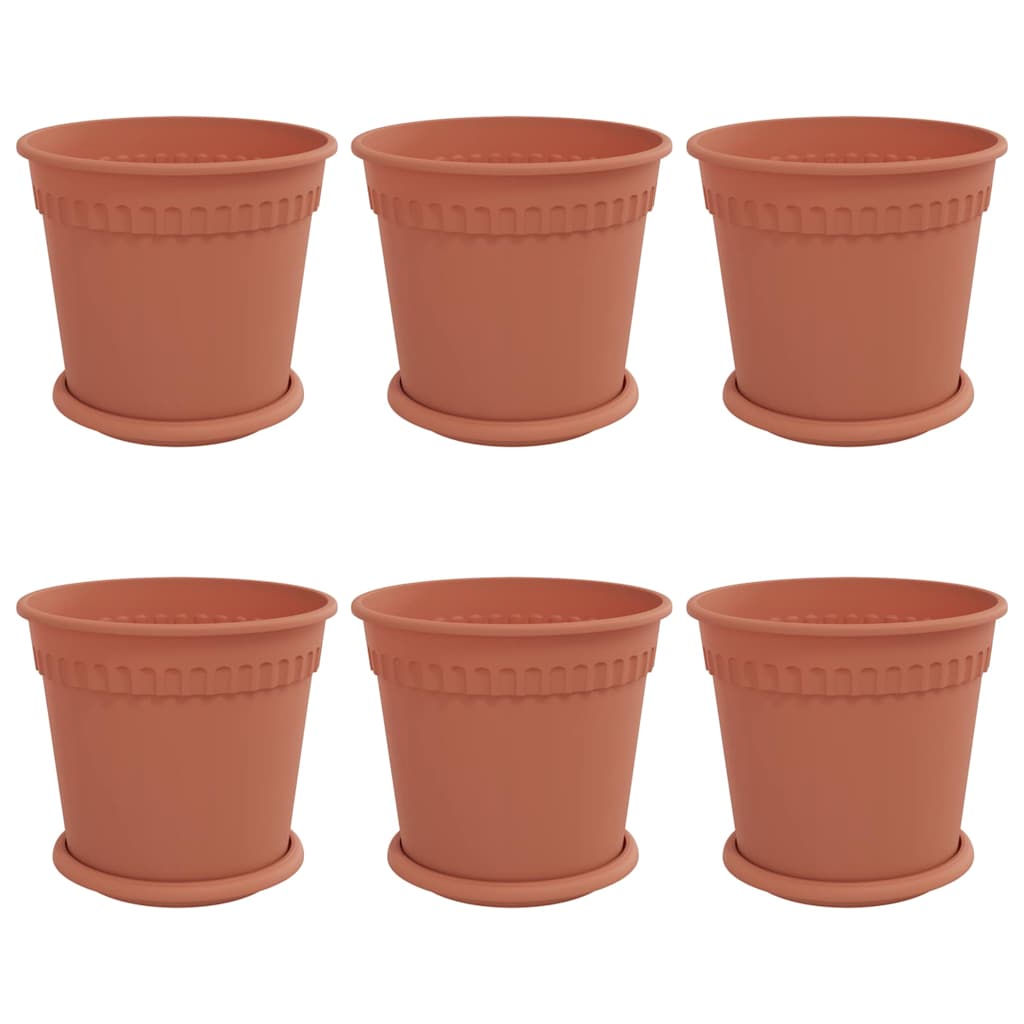 Γλάστρες φυτών 6 pcs Κεραμιδί Ø 19 x 16 εκ Πλαστικό