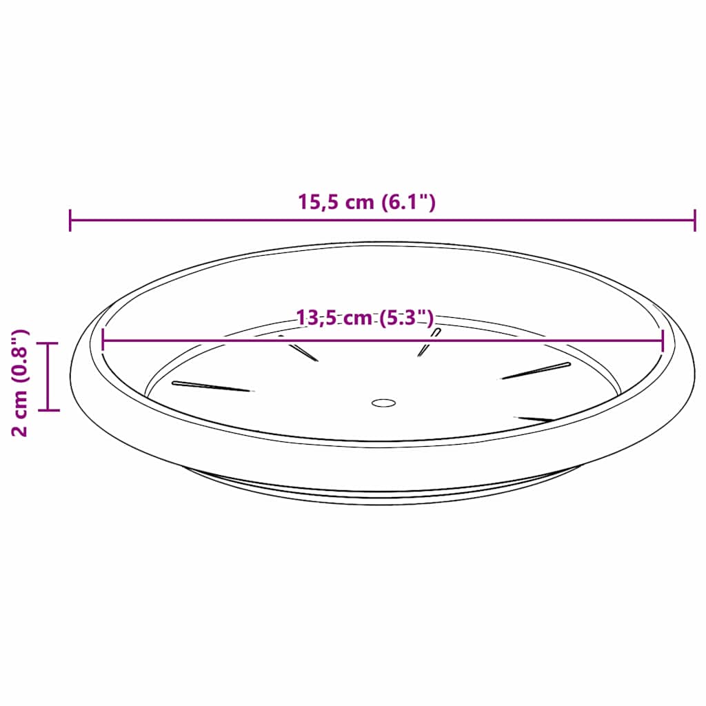 Γλάστρες φυτών 6 pcs Κεραμιδί Ø 19 x 16 εκ Πλαστικό
