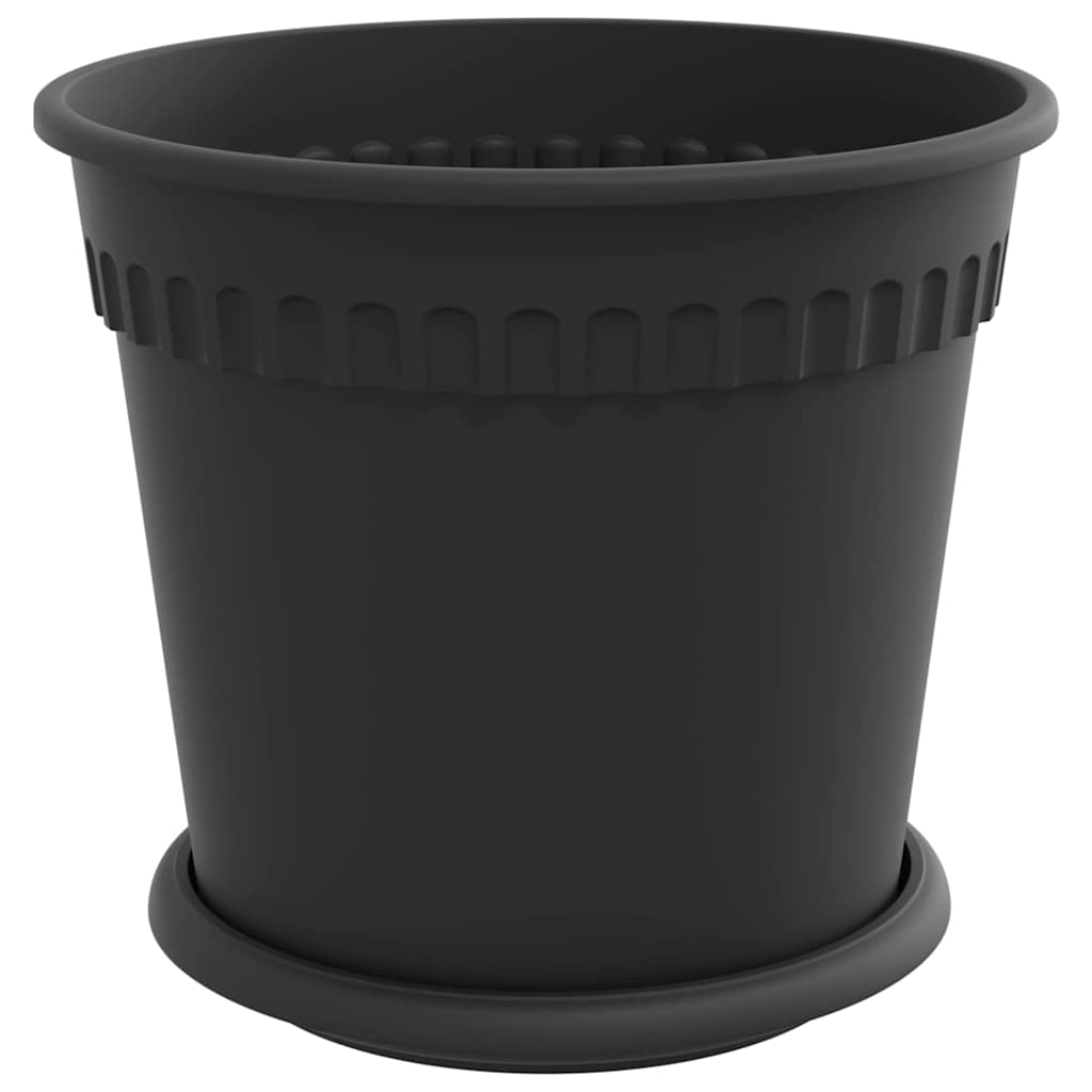 Γλάστρες φυτών 6 pcs Μαύρο Ø 19 x 16 εκ Πλαστικό
