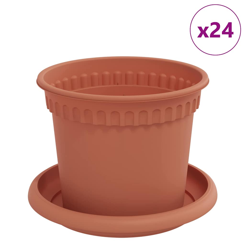 Γλάστρες φυτών 24 pcs Κεραμιδί Ø 12,5 x 10 εκ Πλαστικό