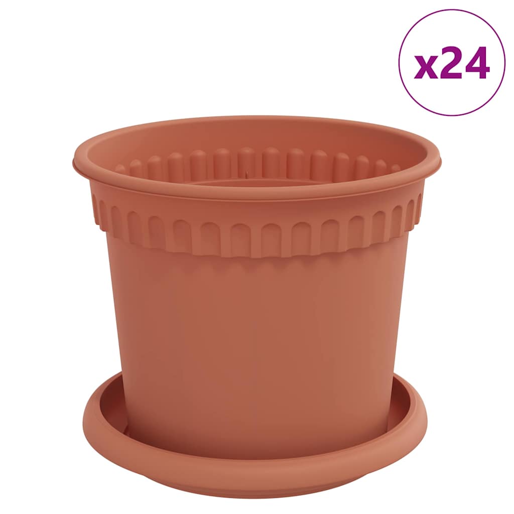 Γλάστρες φυτών 24 pcs Κεραμιδί Ø 15 x 12 cm Πλαστικό
