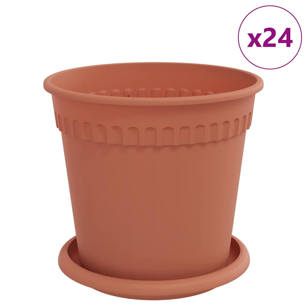 Γλάστρες φυτών 24 pcs Κεραμιδί Ø 17 x 14 εκ Πλαστικό