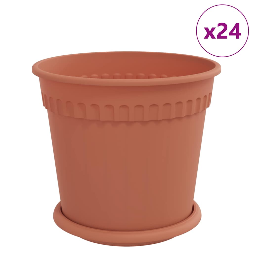 Γλάστρες φυτών 24 pcs Κεραμιδί Ø 19 x 16 εκ Πλαστικό