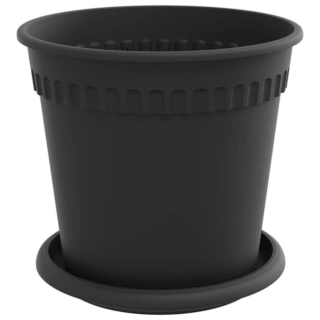 Γλάστρες φυτών 24 pcs Μαύρο Ø 17 x 14 εκ Πλαστικό