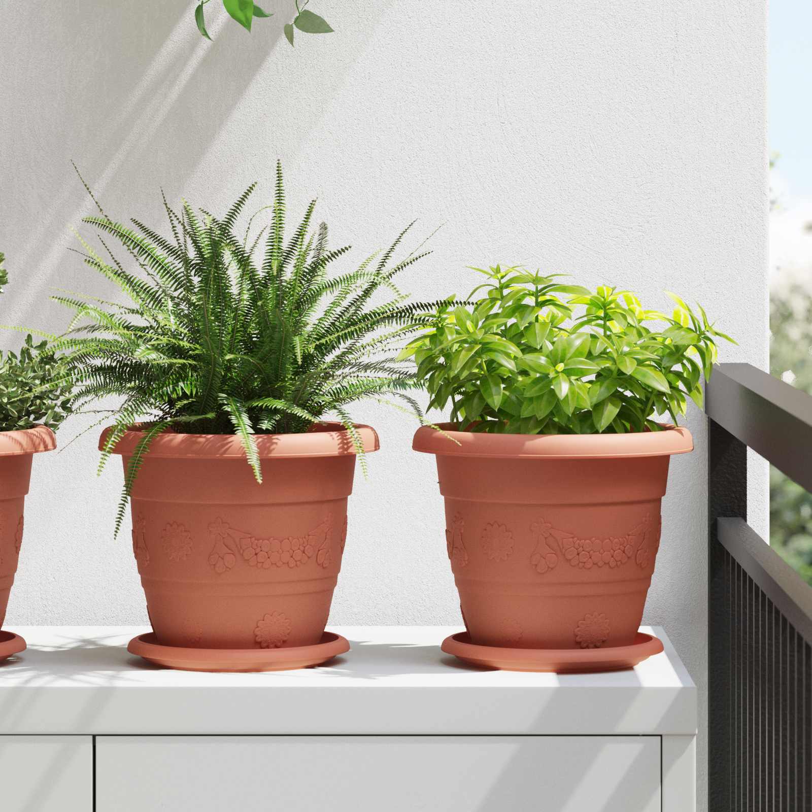 Γλάστρες φυτών 6 pcs Κεραμιδί Ø 22 x 18 εκ Πλαστικό