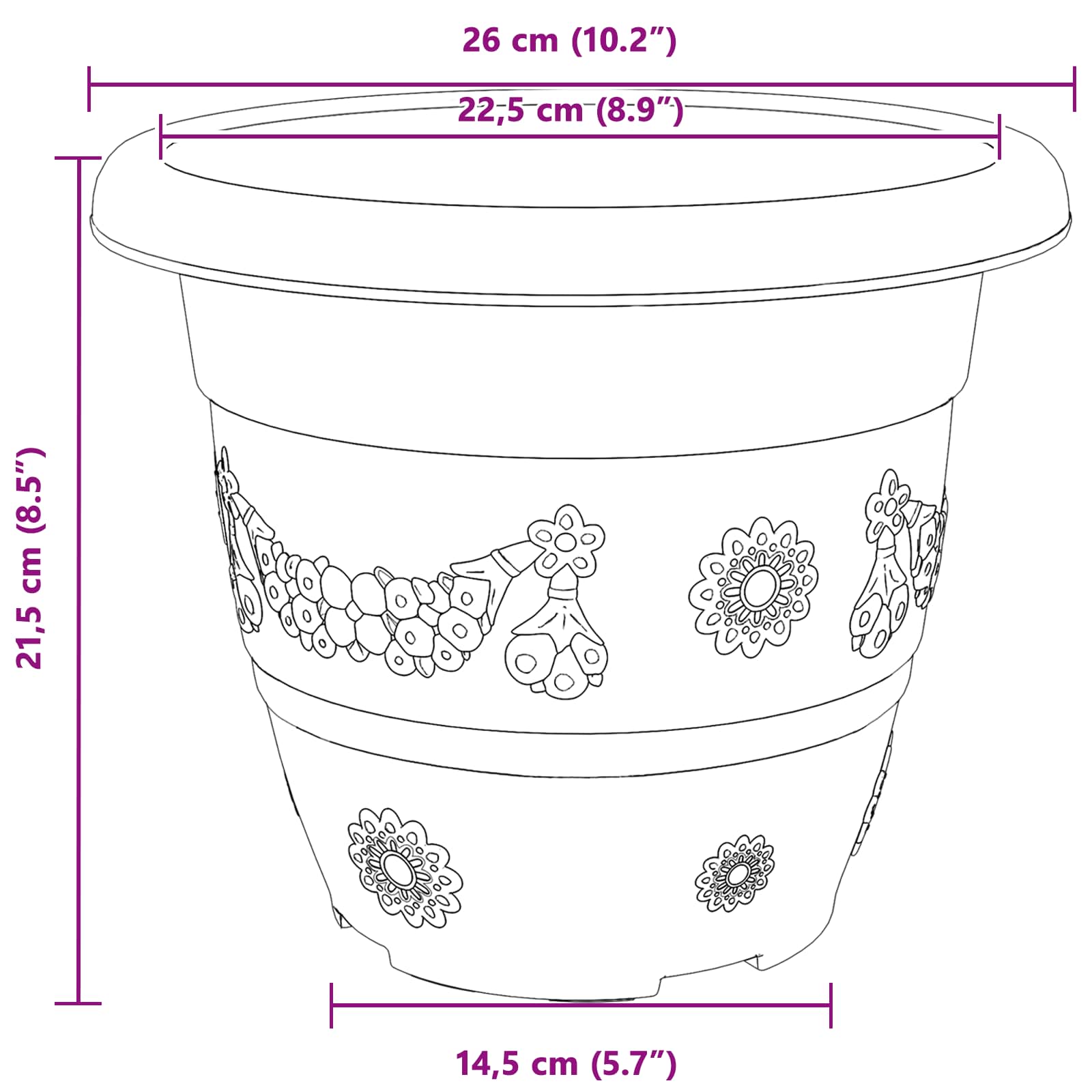 Γλάστρες φυτών 24 pcs Κεραμιδί Ø 26 x 21.5 εκ Πλαστικό