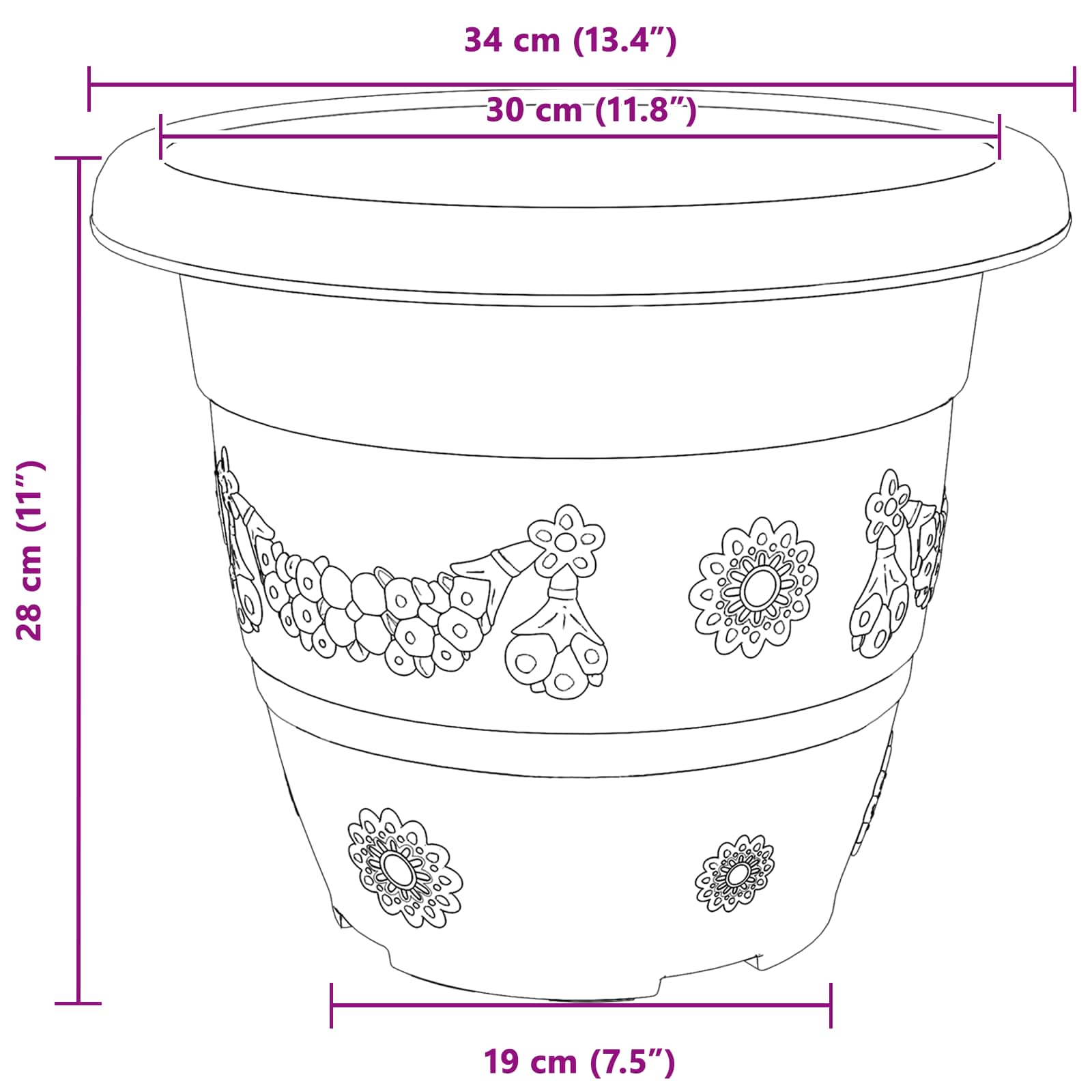 Γλάστρες φυτών 24 pcs Κεραμιδί Ø 26 x 21.5 εκ Πλαστικό - Pakobazaar