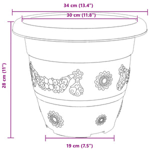 Γλάστρες φυτών 24 pcs Κεραμιδί Ø 26 x 21.5 εκ Πλαστικό - Pakobazaar
