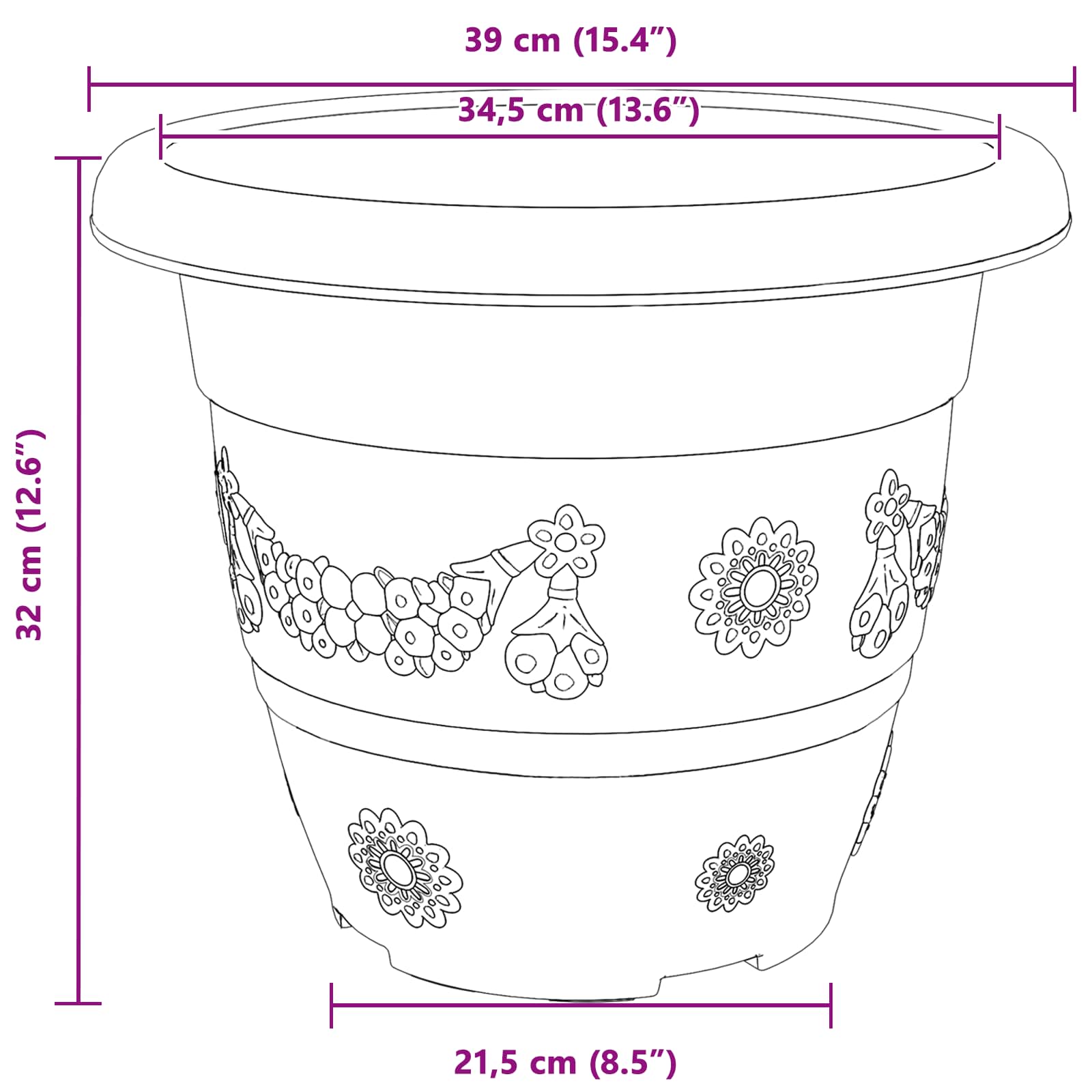 Γλάστρες φυτών 24 pcs Κεραμιδί Ø 26 x 21.5 εκ Πλαστικό - Pakobazaar