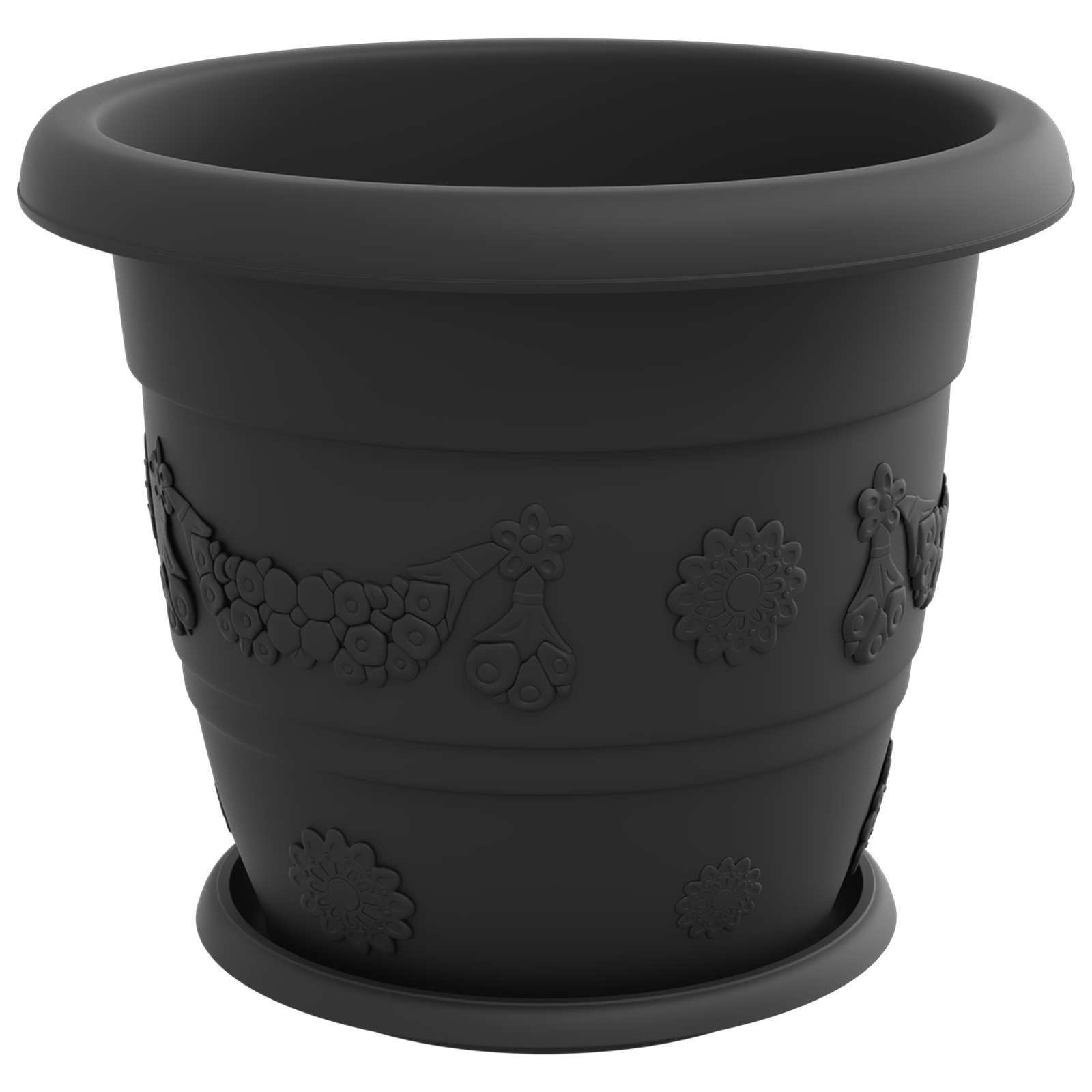 Γλάστρες φυτών 24 pcs Μαύρο Ø 26 x 21.5 εκ Πλαστικό - Pakobazaar