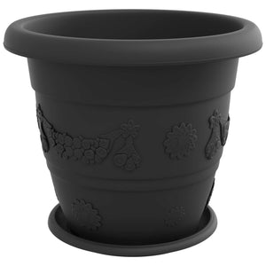 Γλάστρες φυτών 24 pcs Μαύρο Ø 39 x 32 εκ Πλαστικό - Pakobazaar