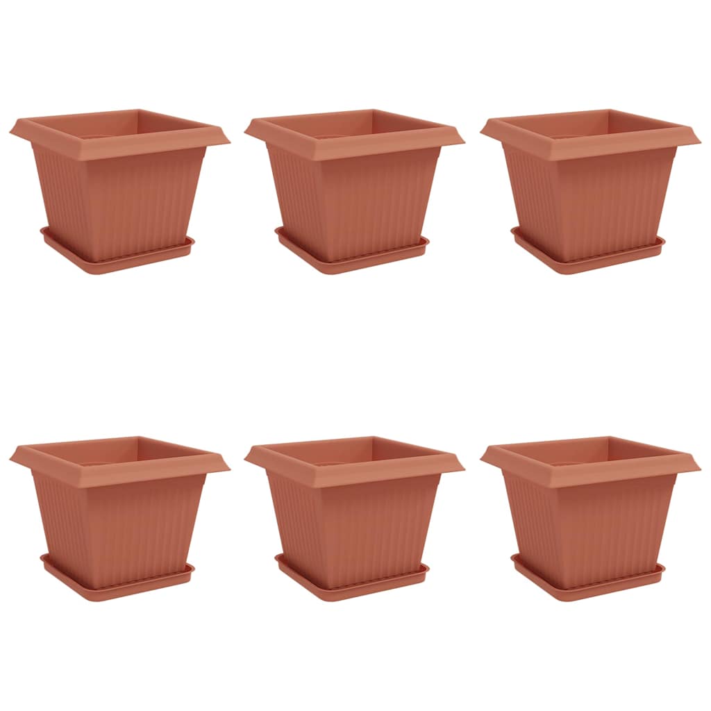Γλάστρες φυτών 6 pcs Κεραμιδί 33 x 33 x 26 εκ Πλαστικό - Pakobazaar