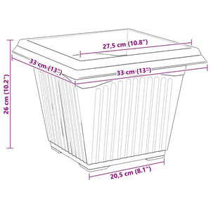 Γλάστρες φυτών 6 pcs Κεραμιδί 33 x 33 x 26 εκ Πλαστικό - Pakobazaar
