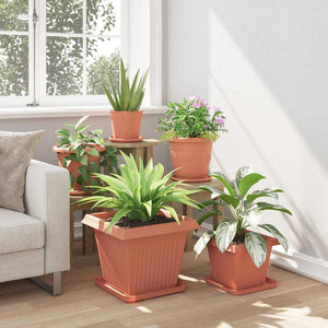 Γλάστρες φυτών 6 pcs Κεραμιδί 38 x 38 x 30 εκ Πλαστικό - Pakobazaar
