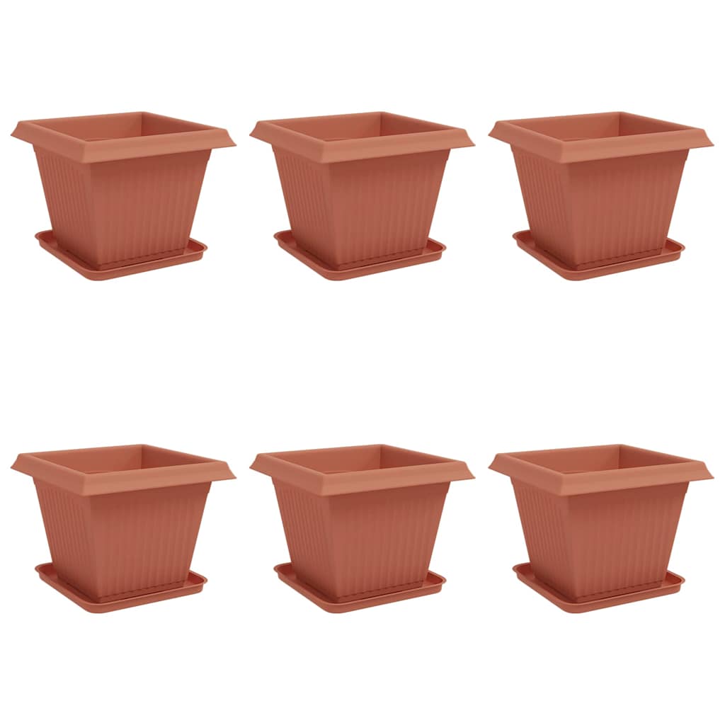 Γλάστρες φυτών 6 pcs Κεραμιδί 38 x 38 x 30 εκ Πλαστικό - Pakobazaar