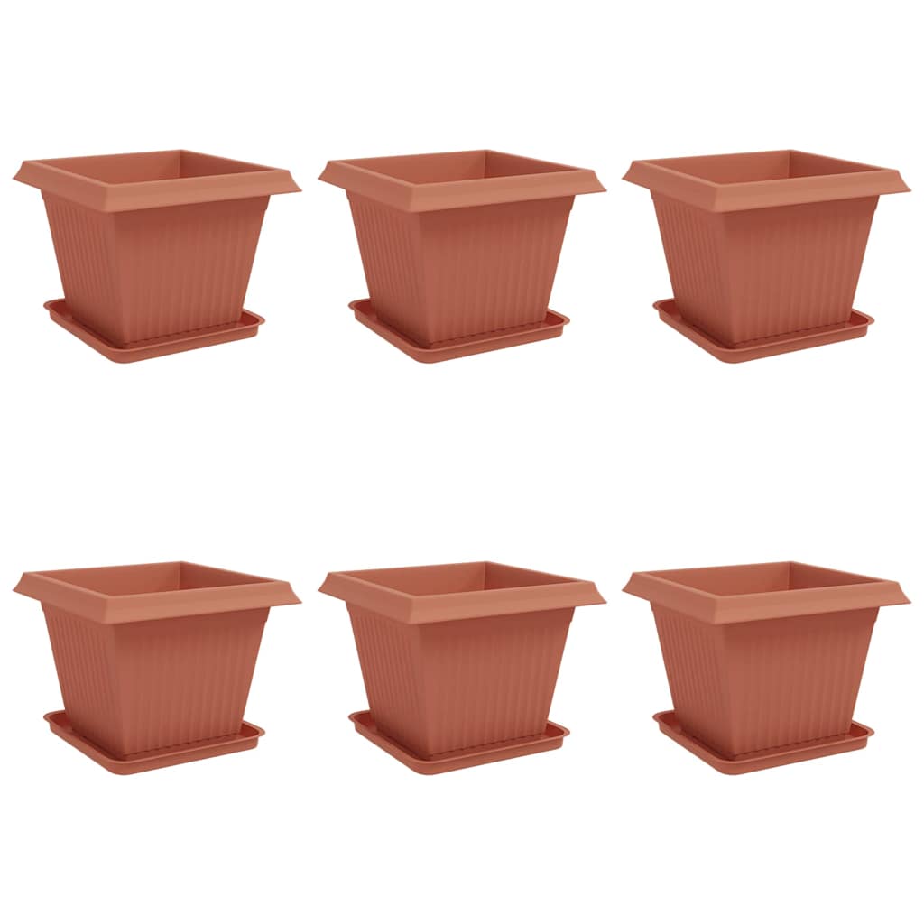 Γλάστρες φυτών 6 pcs Κεραμιδί 43 x 43 x 33,5 εκ Πλαστικό - Pakobazaar